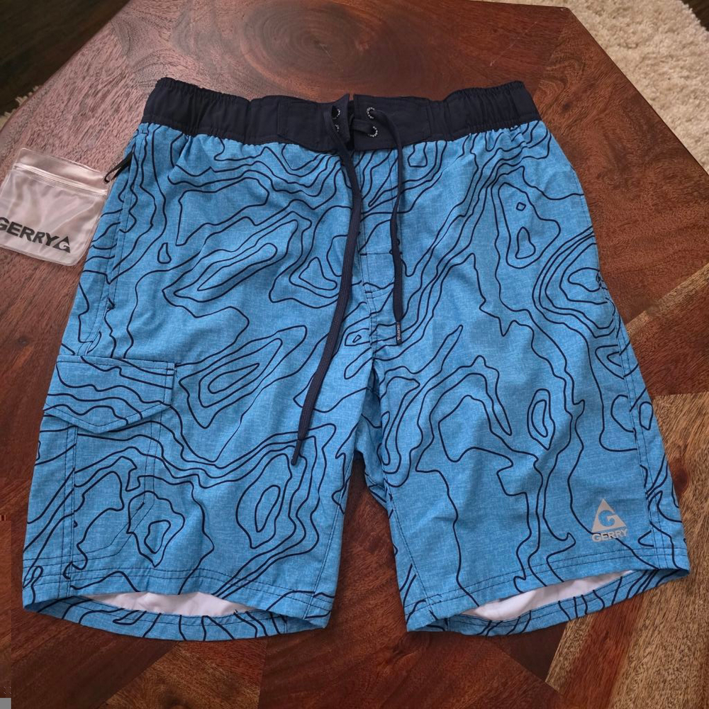 Men's Gerry Swim Trunks Size M Blue Black